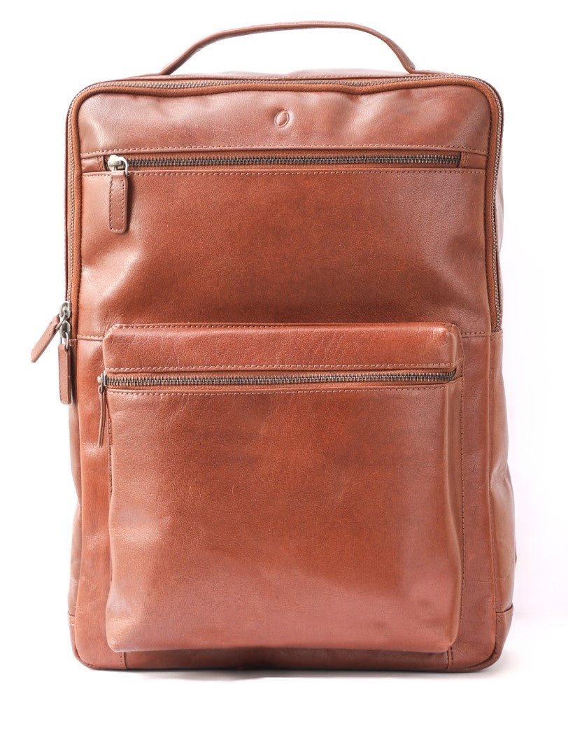 Oxhide Leather Backpack - Full Grain Leather Backpack Brown Laptop Bac
