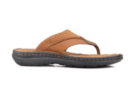 Tan Leather Comfort Slipper-01524 Brown Oxhide