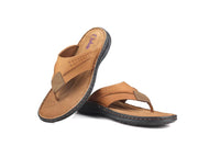 Tan Leather Comfort Slipper-01524 Brown Oxhide