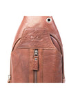 Oxhide Leather Men's Chest Bag - Travel Bag - Bikers Bag - Lightweight Anti-Theft Bag - Oxhide 10026 Brown