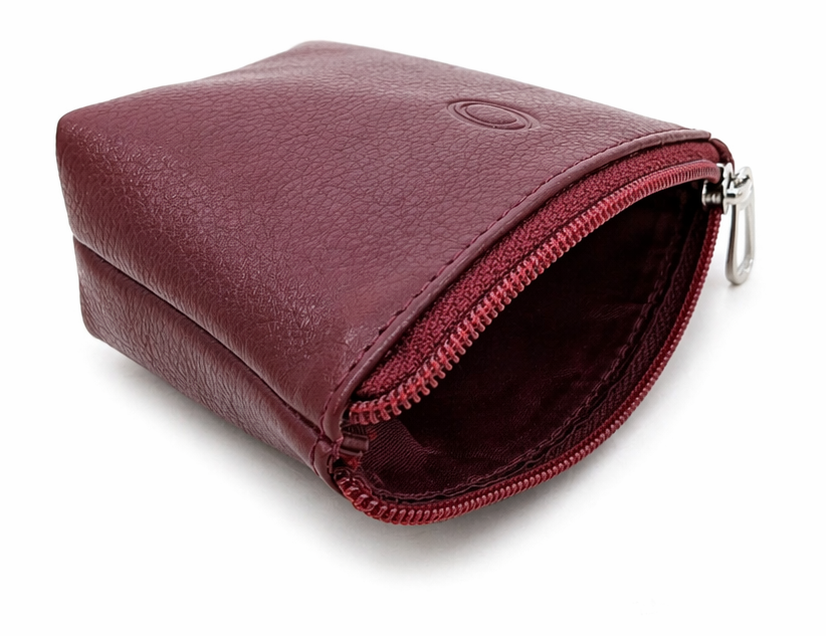 Oxhide Leather Coin Purse , Coin Pouch , Coin Storage Bag 1012 RED