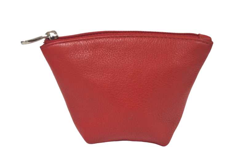 Oxhide Leather Coin Purse , Coin Pouch , Coin Storage Bag 1012 RED