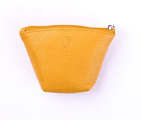 Oxhide Leather Coin Purse , Coin Pouch , Coin Storage Bag 1012 Yellow