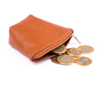 Oxhide Leather Coin Purse , Coin Pouch , Coin Storage Bag 1012 BRN