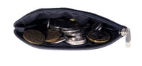 Oxhide Leather Coin Purse , Coin Pouch , Coin Storage Bag 1012 BLACK