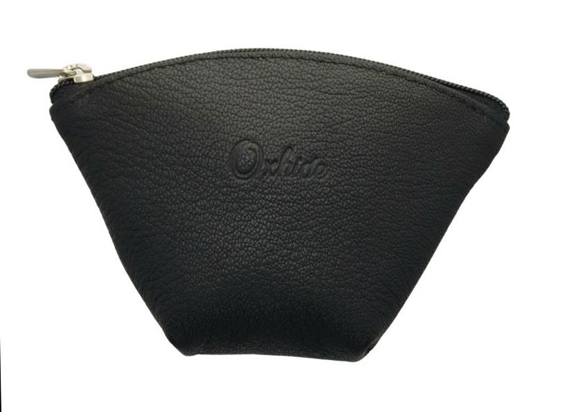 Oxhide Leather Coin Purse , Coin Pouch , Coin Storage Bag 1012 BLACK