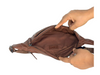 Leather Bum bag waist Pouch For Men - Small Leather Pouch - Cross Body Bag -J0082 BROWN