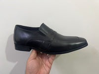 Black Leather Formal Loafers -BOM-11631-BLACK