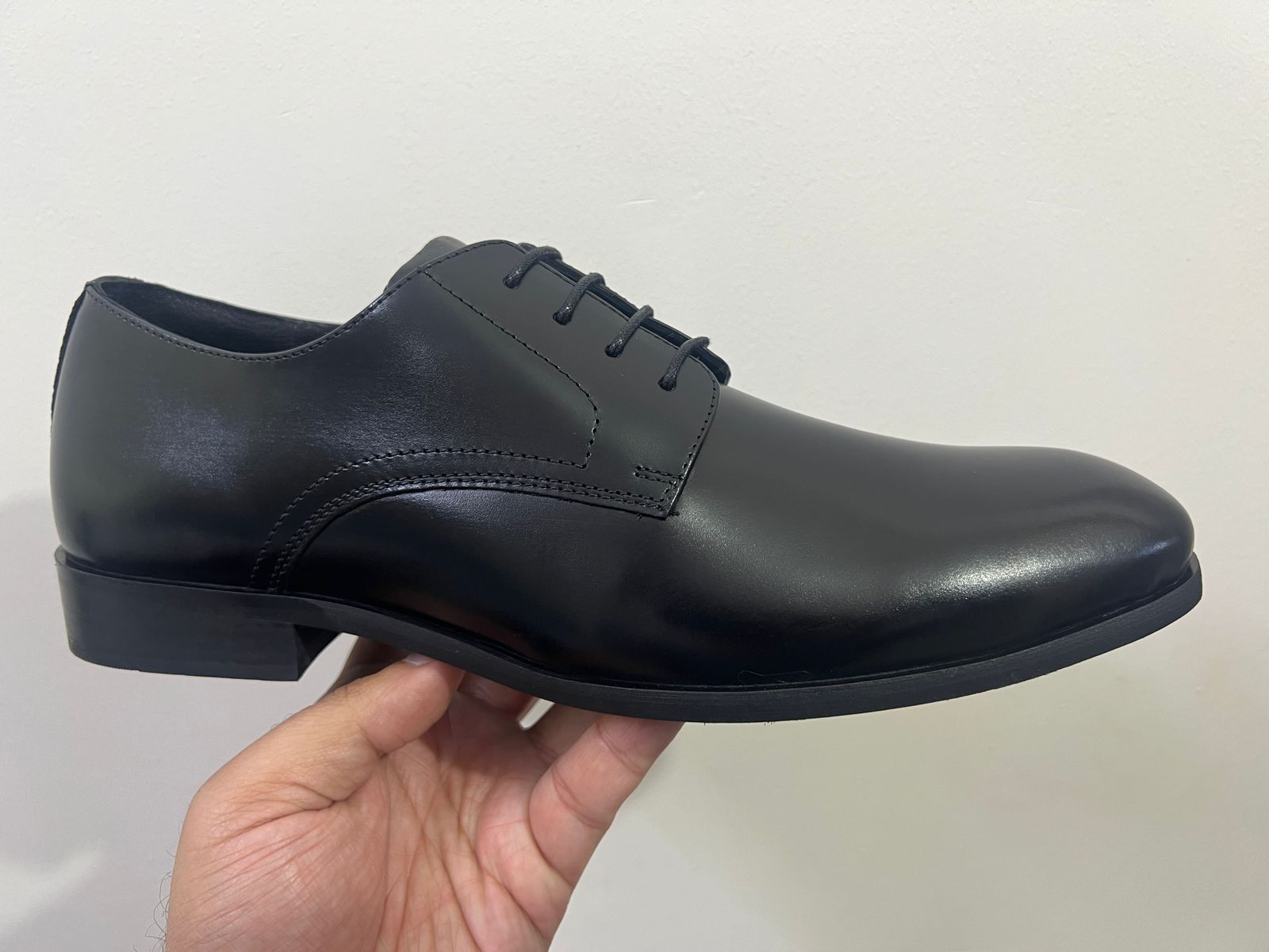 Black Leather Formal Lace-Up Shoes-BOM-MGX931-BLK