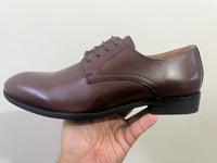 Brown Leather Formal Lace-Up Shoes -BOM-MGX931-BRN