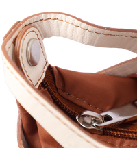 Real Leather Satchel in Leaf Cut Dual Shade Oxhide SDB2-WHITE