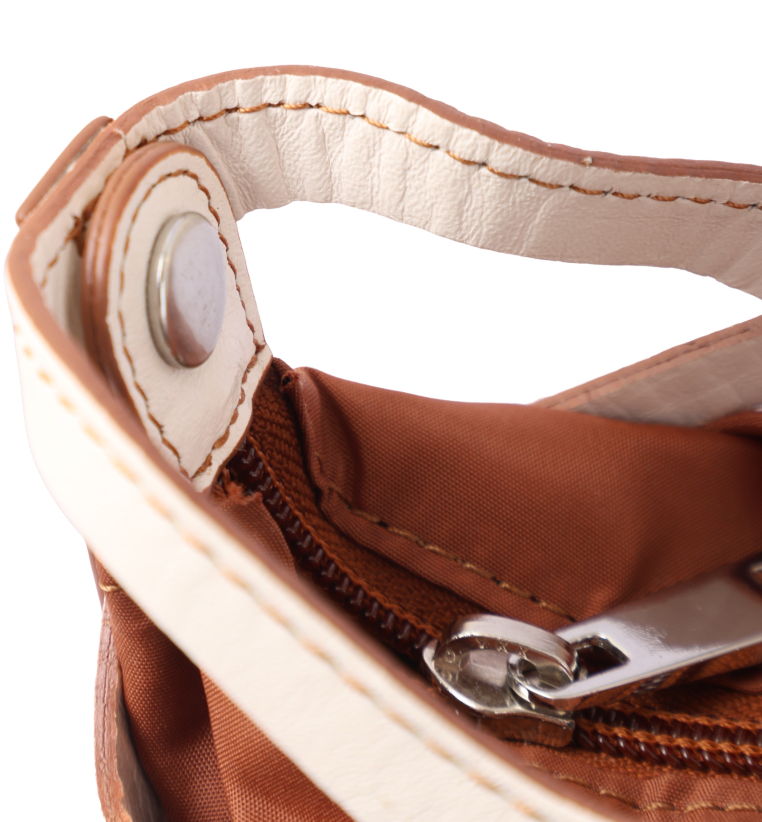 Real Leather Satchel in Leaf Cut Dual Shade Oxhide SDB2-WHITE