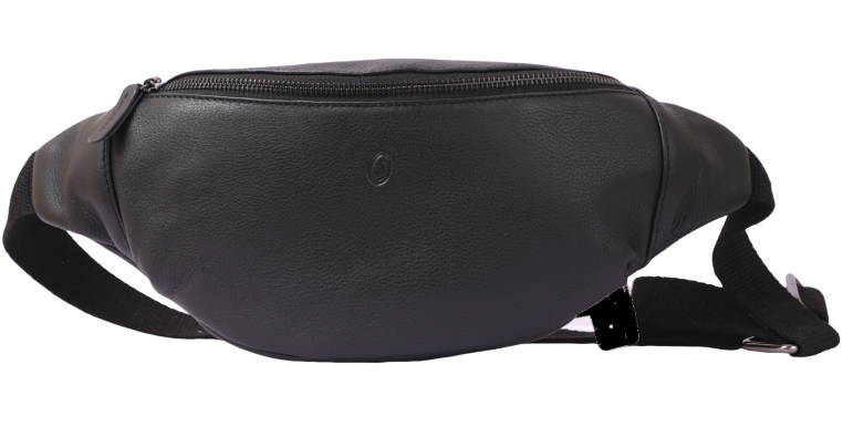Leather Bum bag  waist  Pouch For Men - Small Leather Pouch - Cross Body Bag -SD02 BLACK