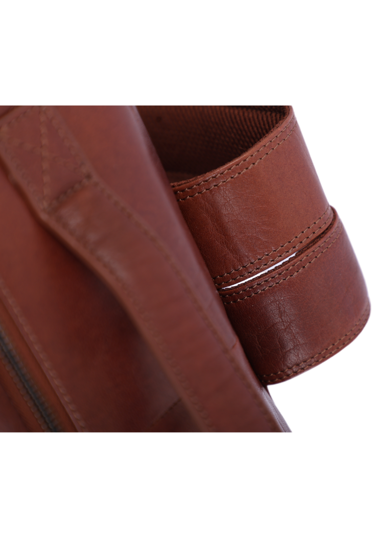 Oxhide Leather Backpack - Full Grain Leather Backpack Brown Laptop Backpack -SD01