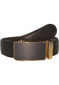 Automatic Black Leather Belt - Real Leather Ratchet Belt - Men Leather Belt with Auto Lock Buckle - TRACK BELT - Auto Lock Black Belt  ABB2B Oxhide