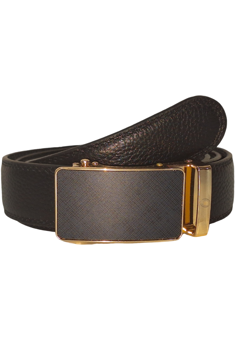 Automatic Black Leather Belt - Real Leather Ratchet Belt - Men Leather Belt with Auto Lock Buckle - TRACK BELT - Auto Lock Black Belt  ABB2B Oxhide