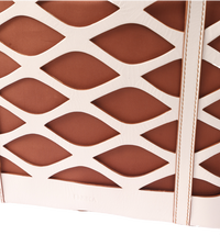 Real Leather Satchel in Leaf Cut Dual Shade Oxhide SDB2-WHITE