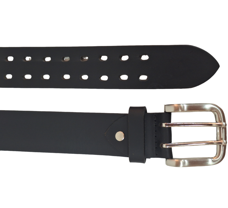 Black Casual Leather Belt Men - Full Grain Leather Belt - Leather Belt Men For Jean - Black Leather Belt  - Wide Leather Belt 38mm- BLC5 Oxhide Black