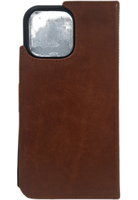 iphone 16 Leather phone covers with card holder- full leather phone cover- 1phone 16- oxhide IPH Brown