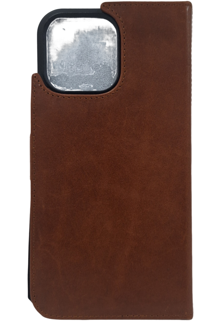 iphone 16 Leather phone covers with card holder- full leather phone cover- 1phone 16- oxhide IPH Brown