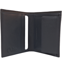 Oxhide Black Cardholder With Coin Pouch- J0010CP BLK