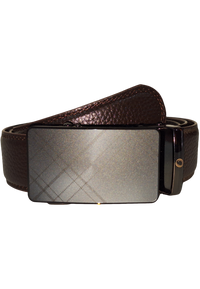 Mens Automatic Leather Belt - Full Grain Leather Ratchet Belt - Men Leather Belt with Auto Lock Buckle - TRACK BELT - Belt without hole -ABB4D Black/BrownOxhide