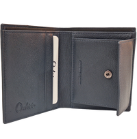 Oxhide Black Cardholder With Coin Pouch- J0010CP BLK