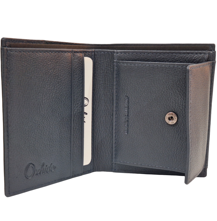 Oxhide Black Cardholder With Coin Pouch- J0010CP BLK