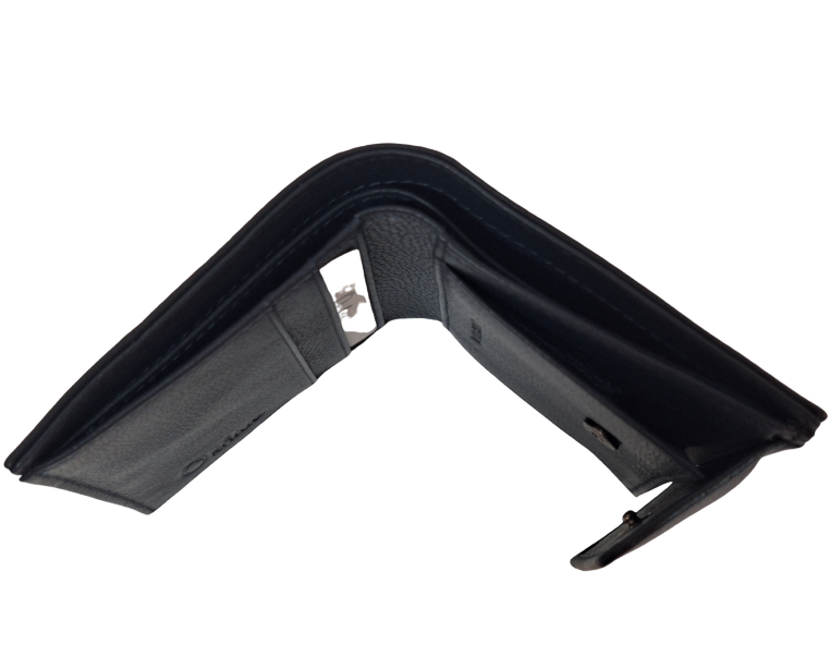 Oxhide Black Cardholder With Coin Pouch- J0010CP BLK