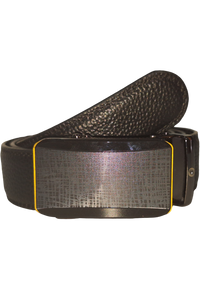 Mens Automatic Leather Belt - Full Grain Leather Ratchet Belt - Men Leather Belt with Auto Lock Buckle - TRACK BELT - Belt without hole -ABB5A Black/BrownOxhide