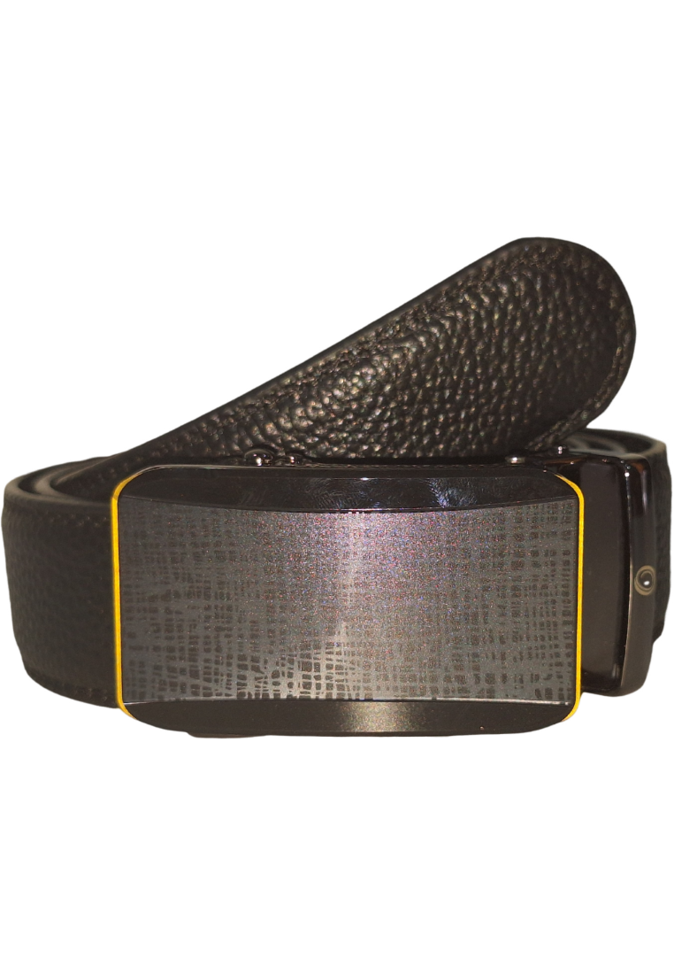 Mens Automatic Leather Belt - Full Grain Leather Ratchet Belt - Men Leather Belt with Auto Lock Buckle - TRACK BELT - Belt without hole -ABB5A Black/BrownOxhide