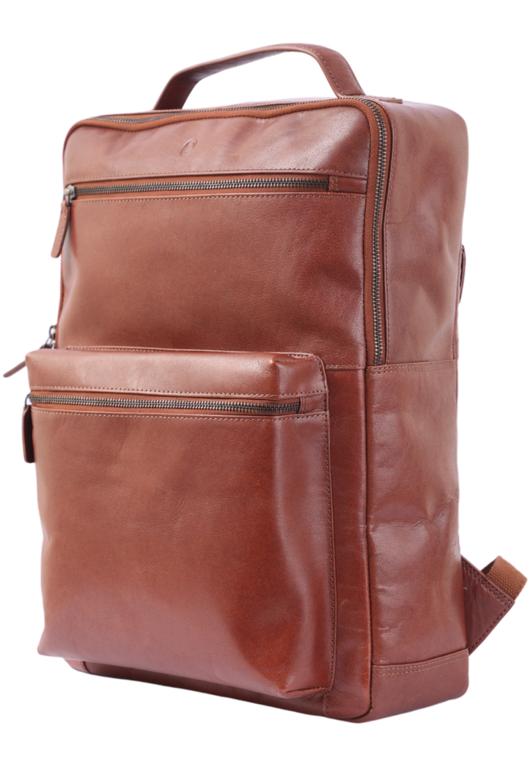 Oxhide Leather Backpack - Full Grain Leather Backpack Brown Laptop Backpack -SD01