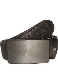 Mens Automatic Leather Belt - Full Grain Leather Ratchet Belt - Men Leather Belt with Auto Lock Buckle - TRACK BELT - Belt without hole -ABB4D Black/BrownOxhide