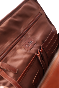 Oxhide Leather Backpack - Full Grain Leather Backpack Brown Laptop Backpack -SD01