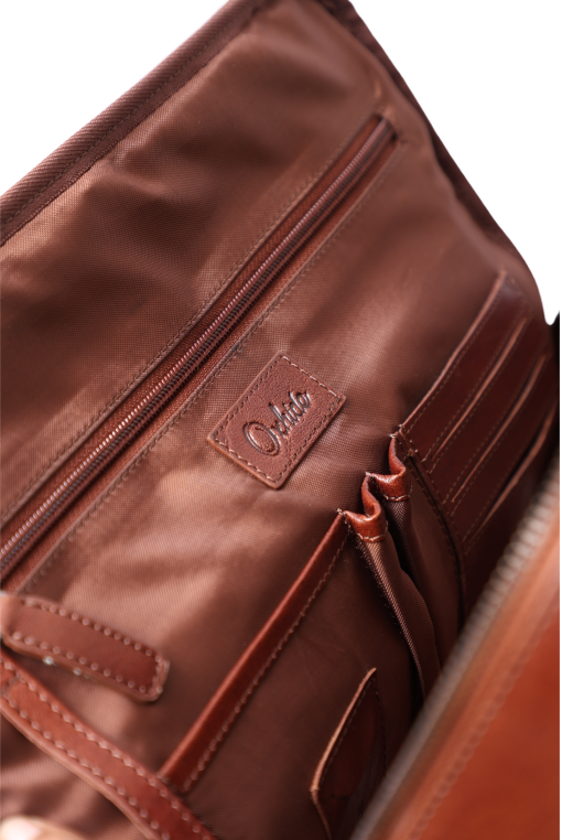 Oxhide Leather Backpack - Full Grain Leather Backpack Brown Laptop Backpack -SD01