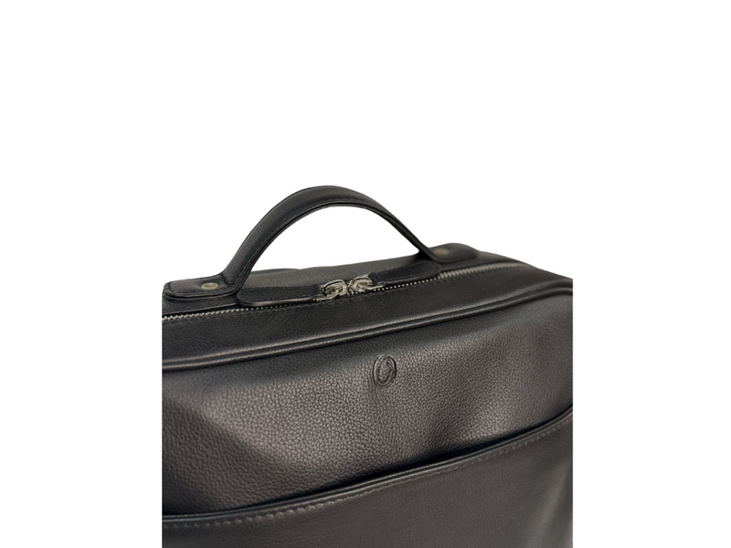 Full Grain Leather Backpack - Leather Rucksack - Leather Laptop Backpack for Men- Oxhide BLACK J0080