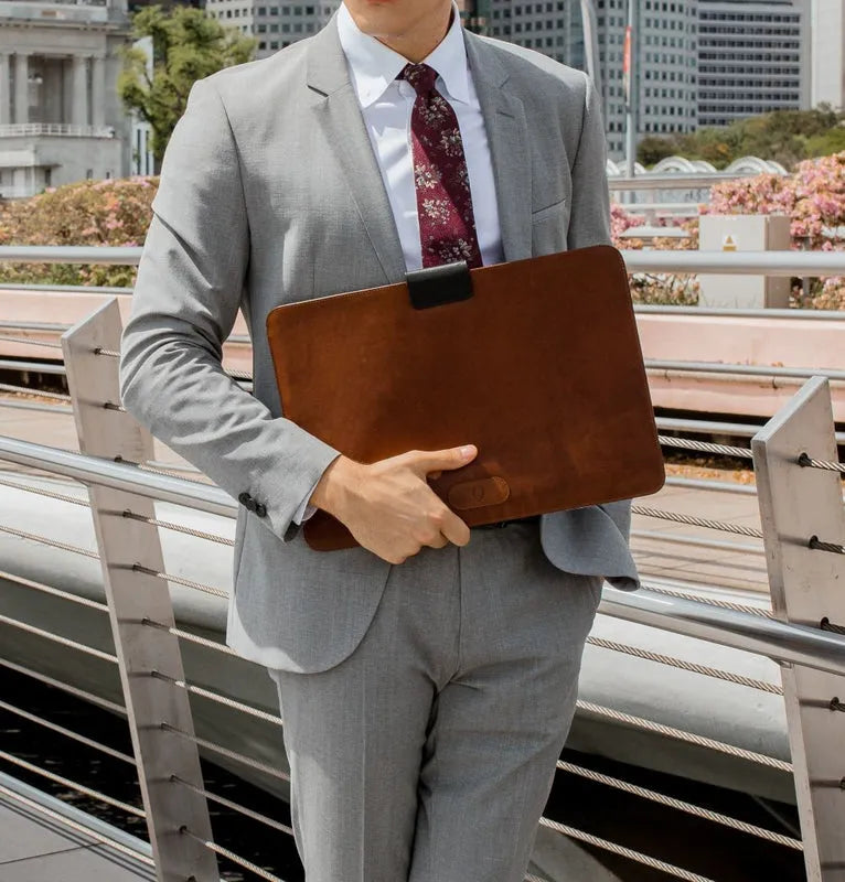 Oxhide Premium Leather Tablet Sleeve - Ipad 10.9, ipad 12.9 IPAD Mini /Macbook 13-14-15-16- Brown