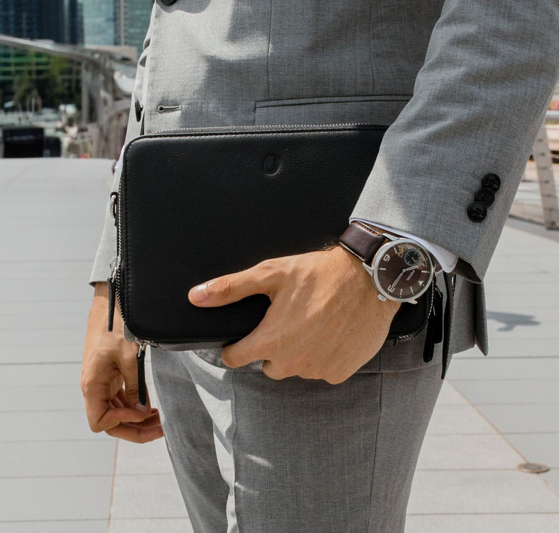 Premium Leather Messenger Bag - Full Grain Leather Sling Bag - Leather Bag for Men -J0081 BLK