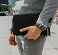 Premium Leather Messenger Bag - Full Grain Leather Sling Bag - Leather Bag for Men -J0081 BLK