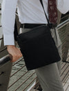 Premium Leather Messenger Bag - Full Grain Leather Sling Bag - Leather Bag for Men CR10 BLACK