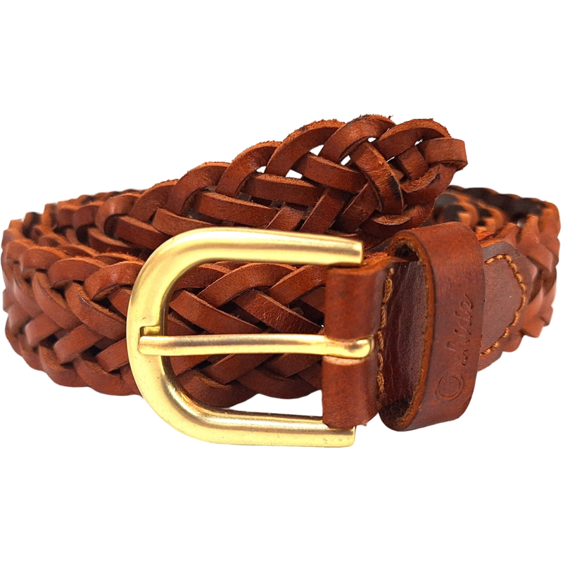 Braided casual Leather Belt - Full Grain Leather Belt - Leather Belt Men For Jean -BRD 25 mm Oxhide