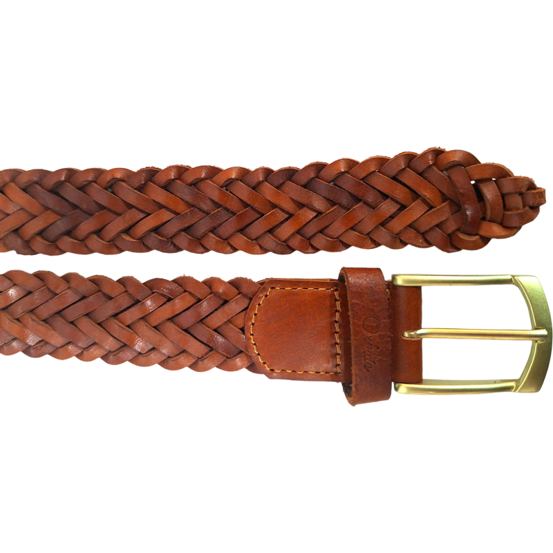 Braided casual Leather Belt - Full Grain Leather Belt - Leather Belt Men For Jean -BRD 35 mm Oxhide