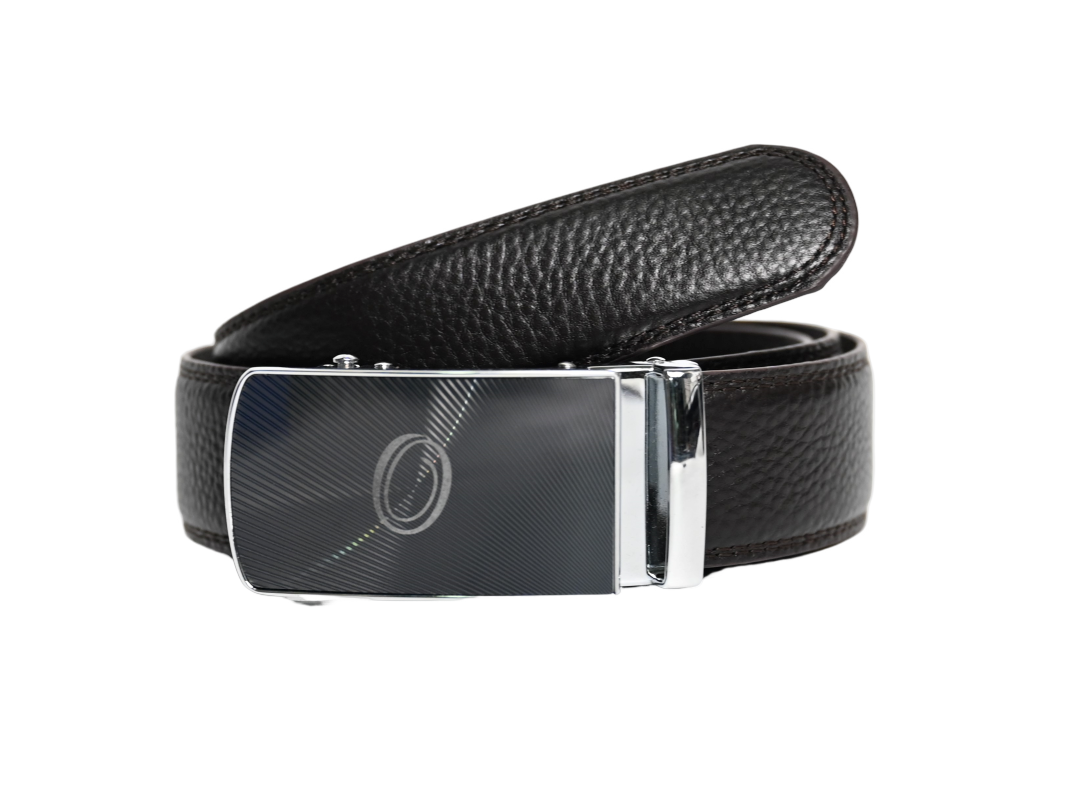 Mens Automatic Leather Belt - Full Grain Leather Ratchet Belt - Men Leather Belt with Auto Lock Buckle - TRACK BELT - Belt without hole - Auto Lock Brown Belt -ABB4B Oxhide