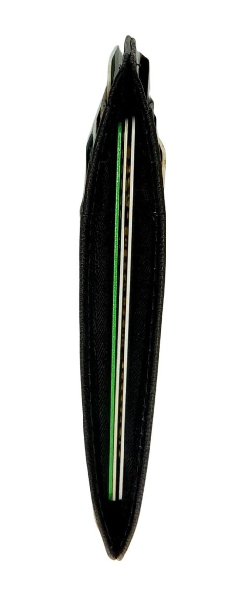 Card Holder Black vertical Grain Leather-3601