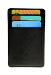 Card Holder Black vertical Grain Leather-3601