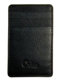 Card Holder Black vertical Grain Leather-3601