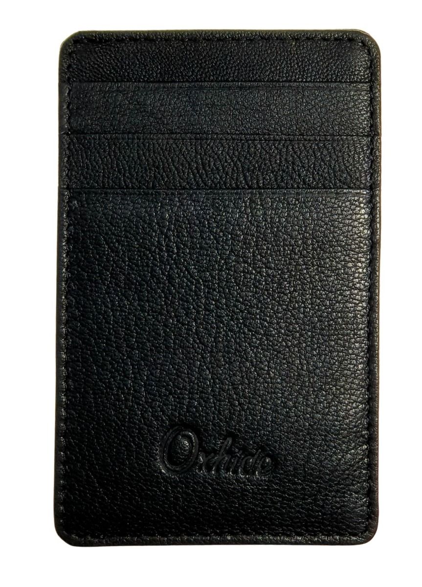 Card Holder Black vertical Grain Leather-3601