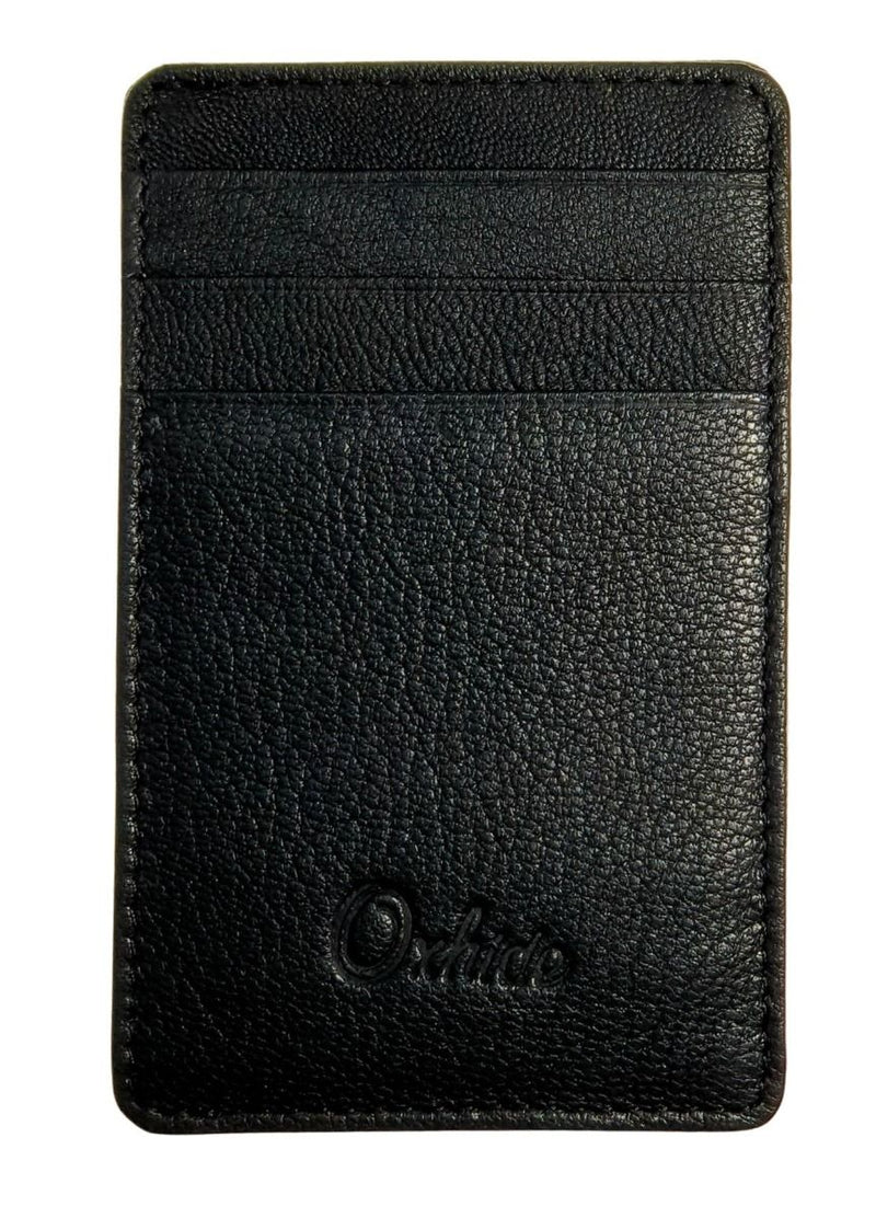 Card Holder Black vertical Grain Leather-3601