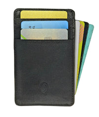 Card Holder Black vertical Grain Leather-3601