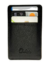 Card Holder Black vertical Grain Leather-3601